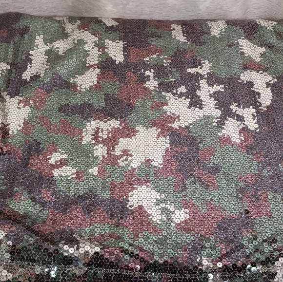 Womens Sequin Front Camouflage Tank Top Shirt Metallic Gold Back Size Large - Picture 11 of 11